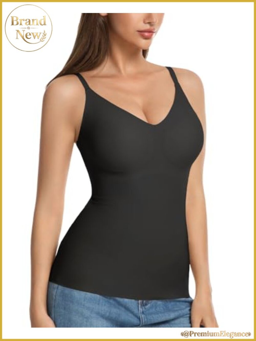 Seamless Camisole Tank Top with Built-in Bra Removable Pads